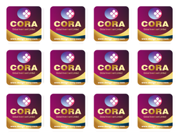 方形圓角紫黃色加logo label