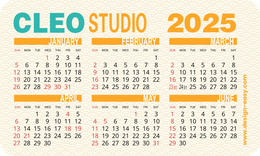 2025年曆卡 年曆咭片 圓角 黃色祥雲底紋 calendar cards
