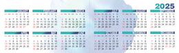2025年曆卡 摺卡 藍色水墨帶二維碼  180mm x 54mm calendar card