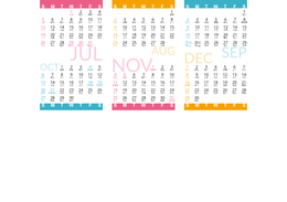 自製2025年曆卡 白底藍梅紅黃裝飾 calendar card