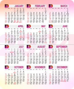 2025印年曆卡 粉色炫彩圓點光 calendar card