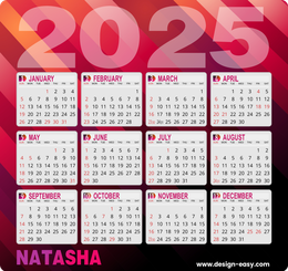 2025年曆卡定製 紅色條紋 calendar card