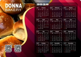 2025年曆卡 紅色條紋美食誘惑 calendar card