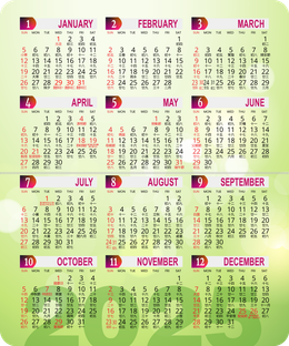 2025月曆咭 淡綠炫彩圓點 calendar card