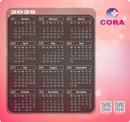 2025年曆卡設計 粉色漸變圓點光 calendar card