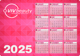 2025年曆卡 梅紅3D視覺文理 calendar card