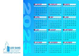 2025年曆卡 藍色明亮漸變 calendar card