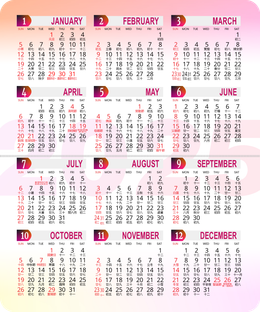 2025印年曆卡 粉色炫彩圓點光 calendar card