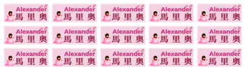粉色女孩姓名貼-1張A4可排35个方形姓名小貼紙