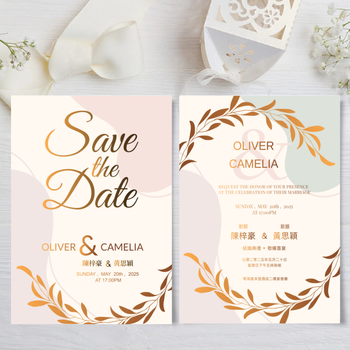 wedding card 簡約西式