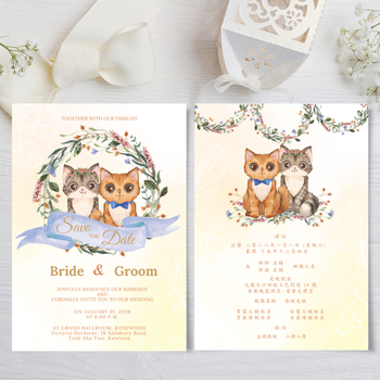 wedding card 寵物主題