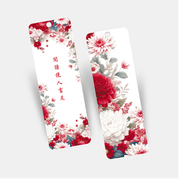 中式古典花棄圖案書籤