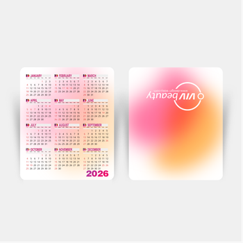 2026年曆小卡 粉橙淡雅漸變 calendar card