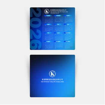 2026年曆卡 藍色漸變質感底紋 calendar card