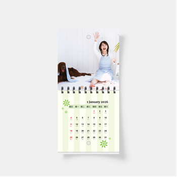 2026迷你挂曆設計 生活日記/綠色心情 - 個人掛曆 一本起印 90x90mm