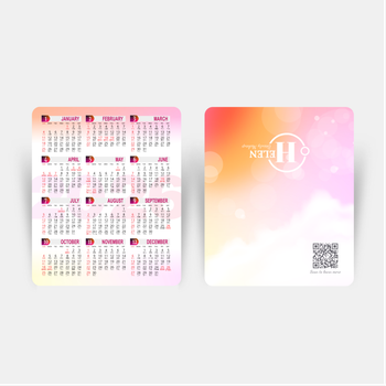 2026印年曆卡 粉色炫彩圓點光 calendar card