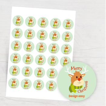 可愛童趣聖誕設計模板，淺綠底搭配多彩元素 