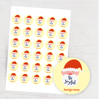 可愛卡通風聖誕模板，柔和黃背景搭配多彩元素 