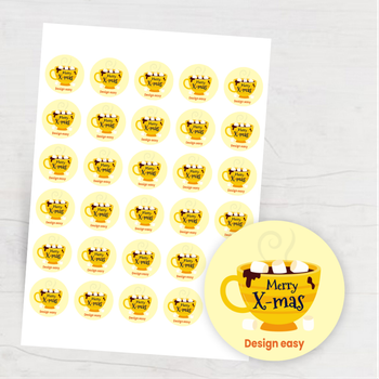 卡通風格聖誕設計，主色黃色搭配多元素具生活氣息 