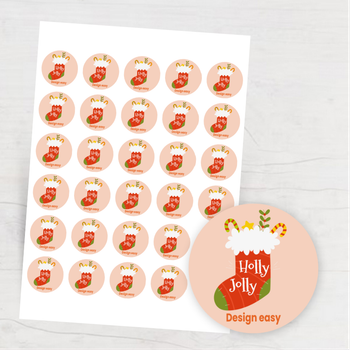 聖誕節童趣設計模板：聖誕襪搭配拐杖糖等元素 