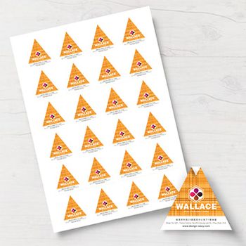 三角形橙色布紋宣傳label