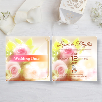 鮮花底結婚邀請卡