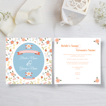 白底小清新結婚邀請咭