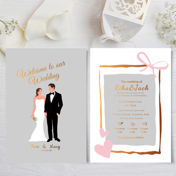 wedding card 卡通插畫