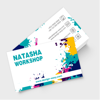 咭片設計-彩色 墨痕藝術風格 商業咭片 90mmx54mm (橫向咭片)