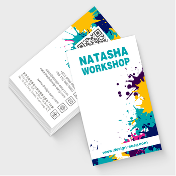 咭片設計-彩色墨痕藝術(豎向卡片)