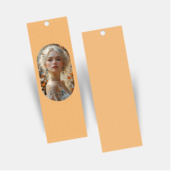 橙色主調幾何花紋背景帶相框