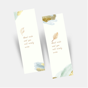 清晰雅緻藍金筆觸書籤