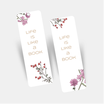 清新自然手繪花朵書籤