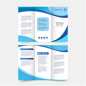 英文傳單模板，現代簡潔藍色系設計 
