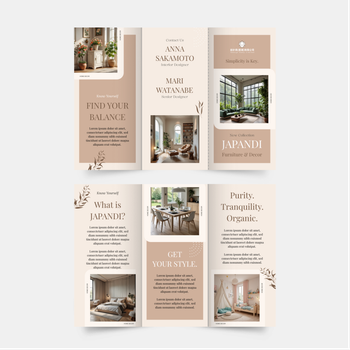 米色淡雅主調，簡約乾淨設計模板 