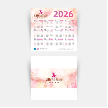 2026年曆卡 年曆咭 鮮花淡底溫馨風 calendar card