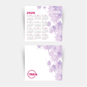 2026香港年曆卡 紫色墨痕淡雅風 calendar card