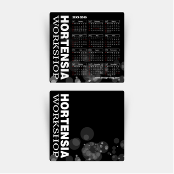 2026年曆卡印刷 黑色莊嚴圓點光 calendar card