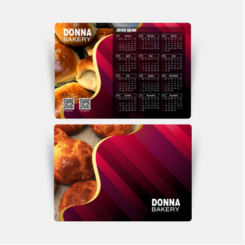 2026年曆卡 紅色條紋美食誘惑 A5 size 210x148mm calendar card