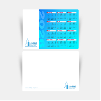 2026年曆卡 藍色明亮漸變 calendar card