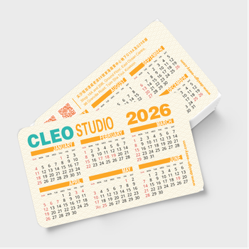 2026年曆卡 年曆咭片 圓角 黃色祥雲底紋 calendar cards