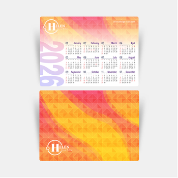 2025年曆卡 梅紅橙色漸變 calendar card