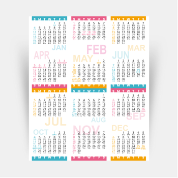 2026年曆咭設計 年曆咭 A5 90mm x 108mm calendar card