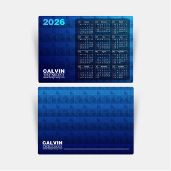 2026年曆卡 藍色漸變3D視覺文理 calendar card