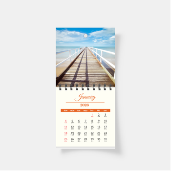 2026年挂曆製作 一個起印 橙色幾何底紋風格 90x90mm