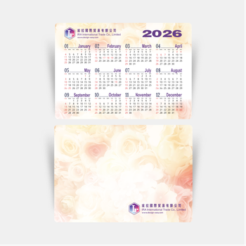 2026年曆卡 鮮花淡底溫馨風 A5 size 210x148mm calendar card