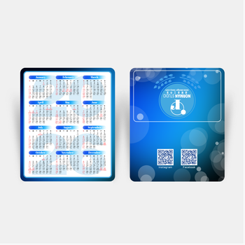 2026年曆卡 藍色炫彩圓點光 calendar card