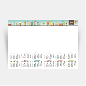 2026年香港年曆咭 綠色插圖裝飾 calendar card