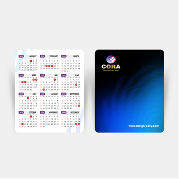 2026年曆卡 藍色線條漸變 calendar card