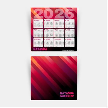 2026年曆卡定製 紅色條紋 calendar card